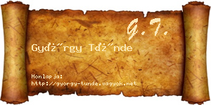 György Tünde névjegykártya
